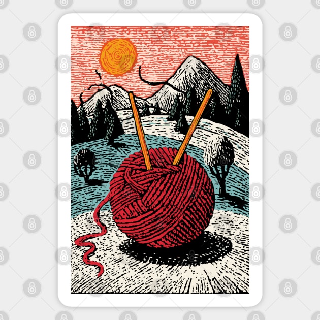 Cozy Ball of Yarn | A Knitter's Hygge Life Magnet by TuncGK